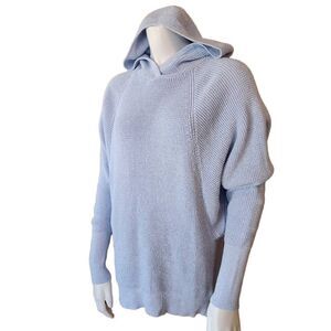 Cynthia Rowley Active Light Blue Knit Hooded Sweater (M)